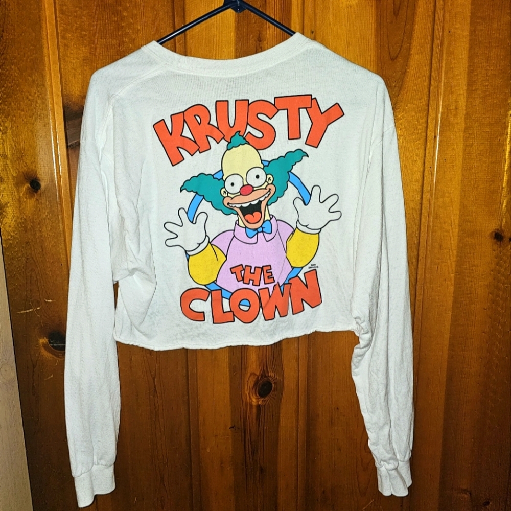 Krusty The Clown long-sleeved cropped shirt.